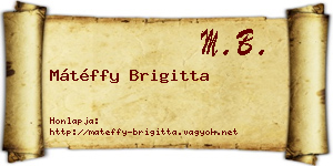Mátéffy Brigitta névjegykártya